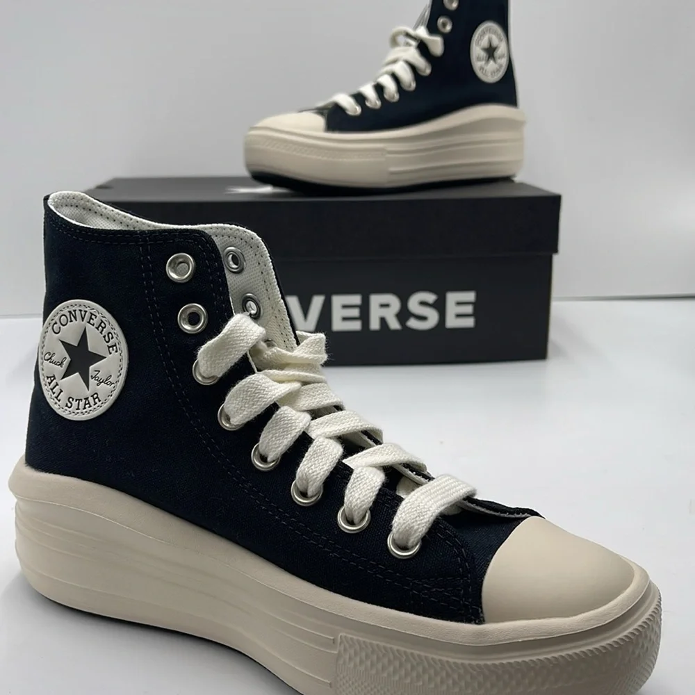 Converse WMNS A09899C CTAS MOVE HI BLACK/NATURAL IVORY/EGRET Platforms Sneakers